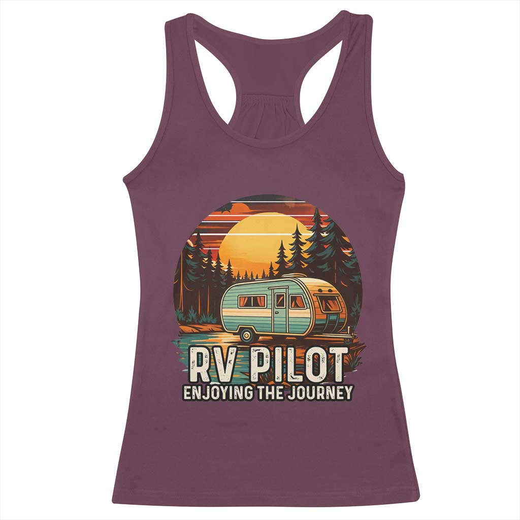 RV Pilot Enjoying The Journey Racerback Tank Top Funny Camping Lover - Wonder Print Shop