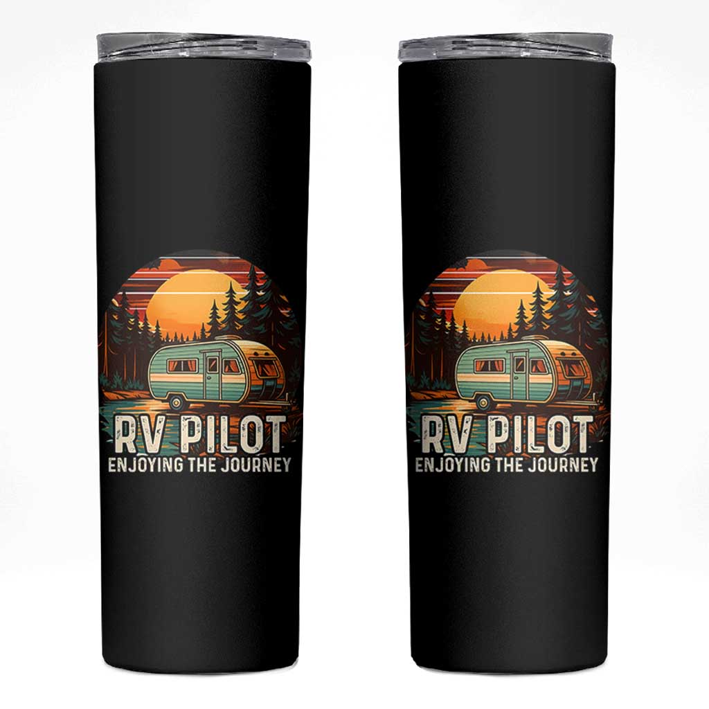 RV Pilot Enjoying The Journey Skinny Tumbler Funny Camping Lover - Wonder Print Shop