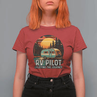 RV Pilot Enjoying The Journey T Shirt For Women Funny Camping Lover - Wonder Print Shop