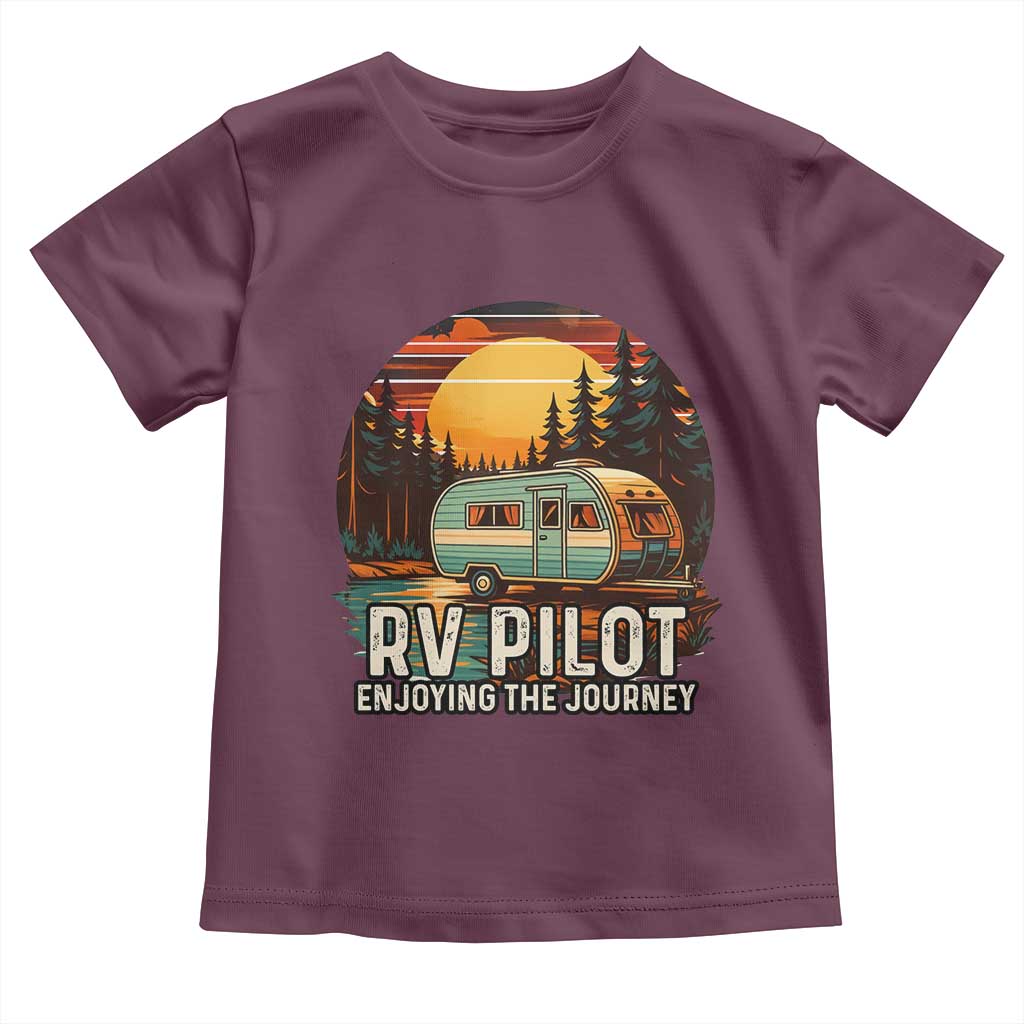 RV Pilot Enjoying The Journey Toddler T Shirt Funny Camping Lover - Wonder Print Shop