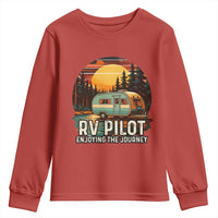 RV Pilot Enjoying The Journey Youth Sweatshirt Funny Camping Lover - Wonder Print Shop