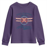 Still Playing With Airplane Youth Sweatshirt Aviation Lover Airline Pilot - Wonder Print Shop