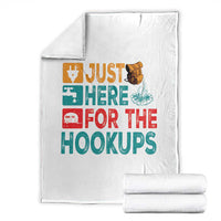 RV Camping Caravan Motorhome Throw Blanket Just Here For The Hookups - Wonder Print Shop