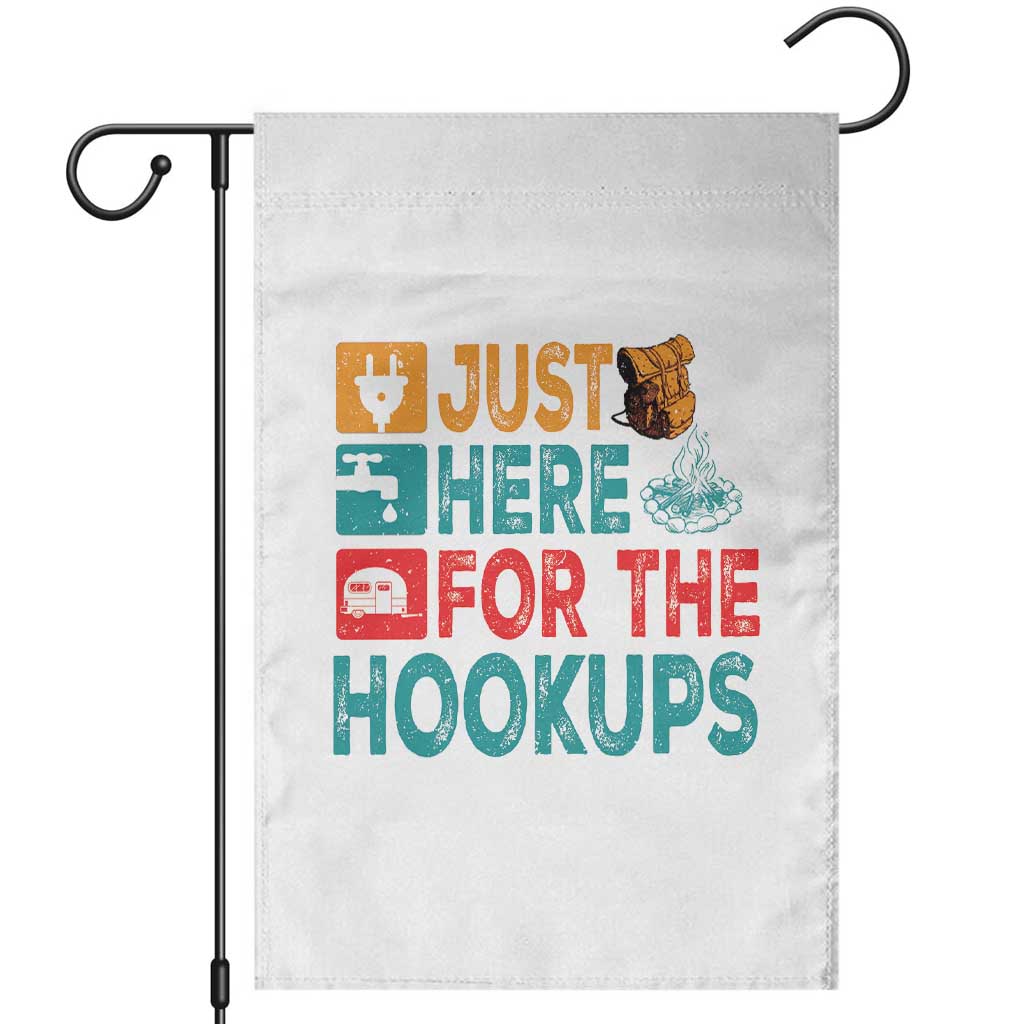RV Camping Caravan Motorhome Garden Flag Just Here For The Hookups - Wonder Print Shop
