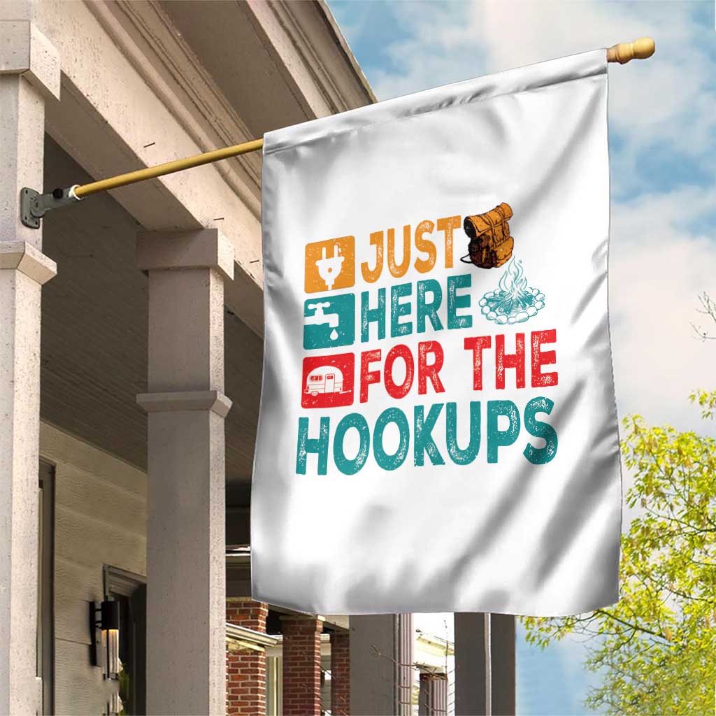 RV Camping Caravan Motorhome Garden Flag Just Here For The Hookups - Wonder Print Shop