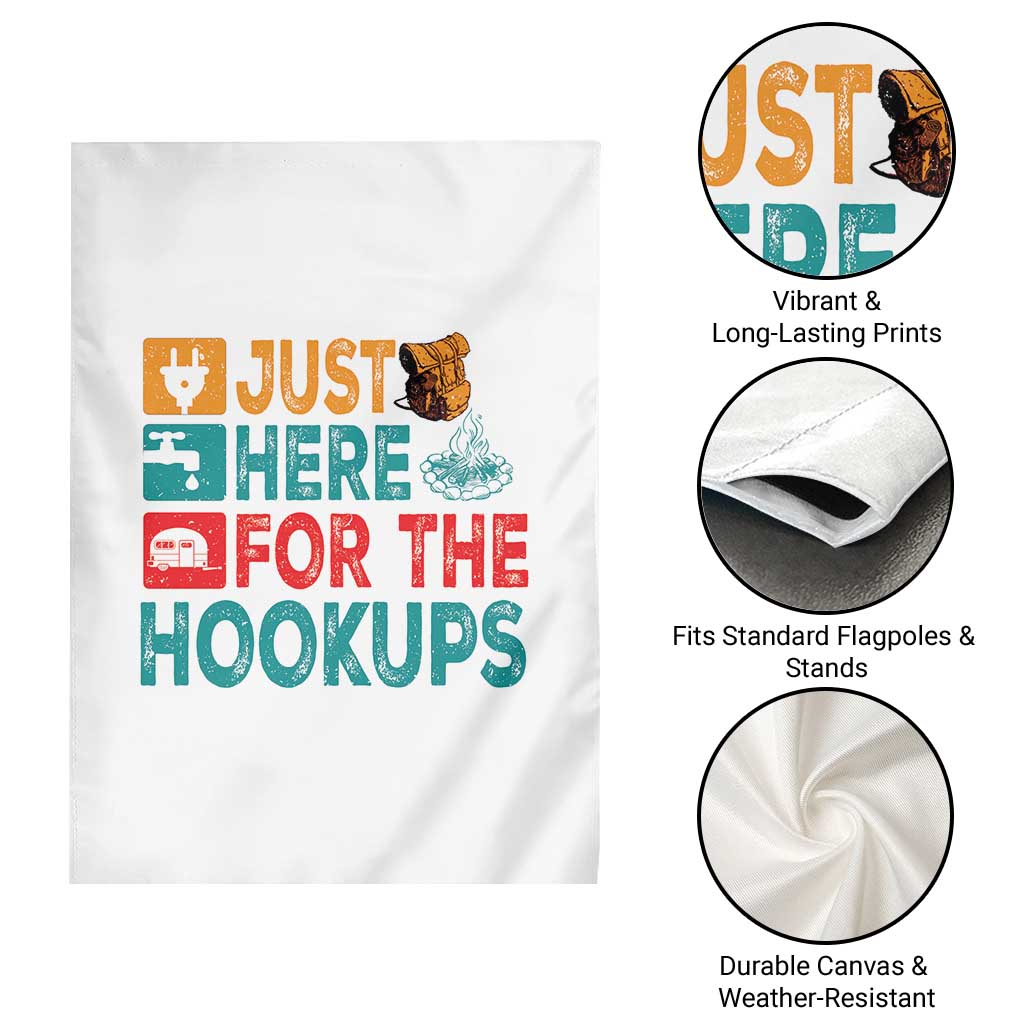 RV Camping Caravan Motorhome Garden Flag Just Here For The Hookups - Wonder Print Shop