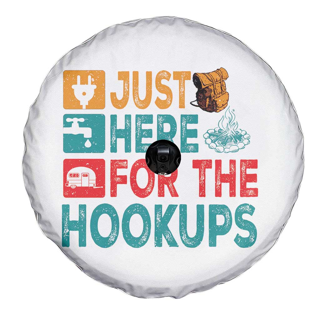 RV Camping Caravan Motorhome Spare Tire Cover Just Here For The Hookups - Wonder Print Shop