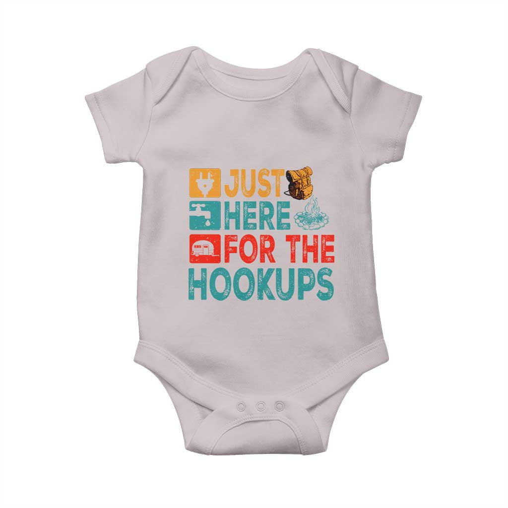 RV Camping Caravan Motorhome Baby Onesie Just Here For The Hookups - Wonder Print Shop
