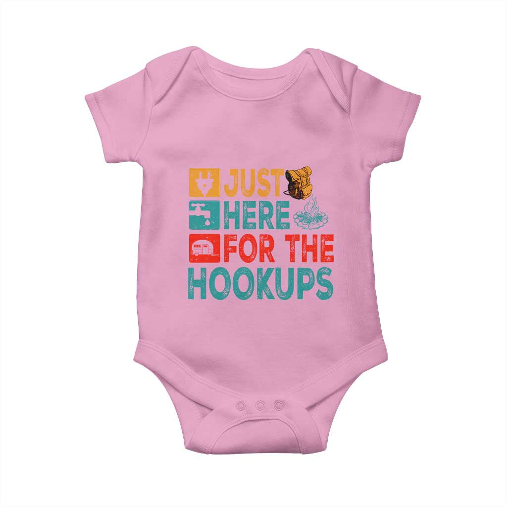 RV Camping Caravan Motorhome Baby Onesie Just Here For The Hookups - Wonder Print Shop