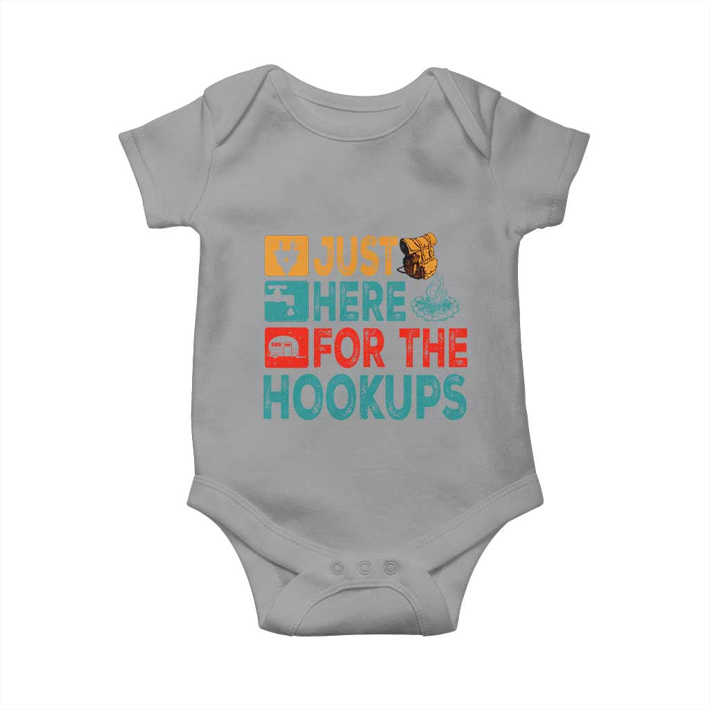RV Camping Caravan Motorhome Baby Onesie Just Here For The Hookups - Wonder Print Shop