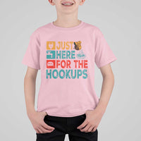 RV Camping Caravan Motorhome T Shirt For Kid Just Here For The Hookups - Wonder Print Shop