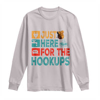 RV Camping Caravan Motorhome Long Sleeve Shirt Just Here For The Hookups - Wonder Print Shop