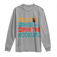RV Camping Caravan Motorhome Long Sleeve Shirt Just Here For The Hookups - Wonder Print Shop