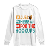 RV Camping Caravan Motorhome Long Sleeve Shirt Just Here For The Hookups - Wonder Print Shop