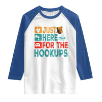 RV Camping Caravan Motorhome Raglan Shirt Just Here For The Hookups - Wonder Print Shop