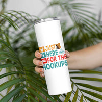 RV Camping Caravan Motorhome Skinny Tumbler Just Here For The Hookups - Wonder Print Shop