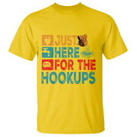 RV Camping Caravan Motorhome T Shirt Just Here For The Hookups - Wonder Print Shop