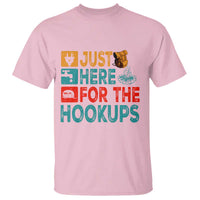 RV Camping Caravan Motorhome T Shirt Just Here For The Hookups - Wonder Print Shop