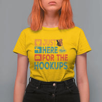 RV Camping Caravan Motorhome T Shirt For Women Just Here For The Hookups - Wonder Print Shop