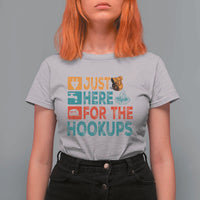 RV Camping Caravan Motorhome T Shirt For Women Just Here For The Hookups - Wonder Print Shop