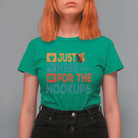 RV Camping Caravan Motorhome T Shirt For Women Just Here For The Hookups - Wonder Print Shop