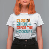 RV Camping Caravan Motorhome T Shirt For Women Just Here For The Hookups - Wonder Print Shop