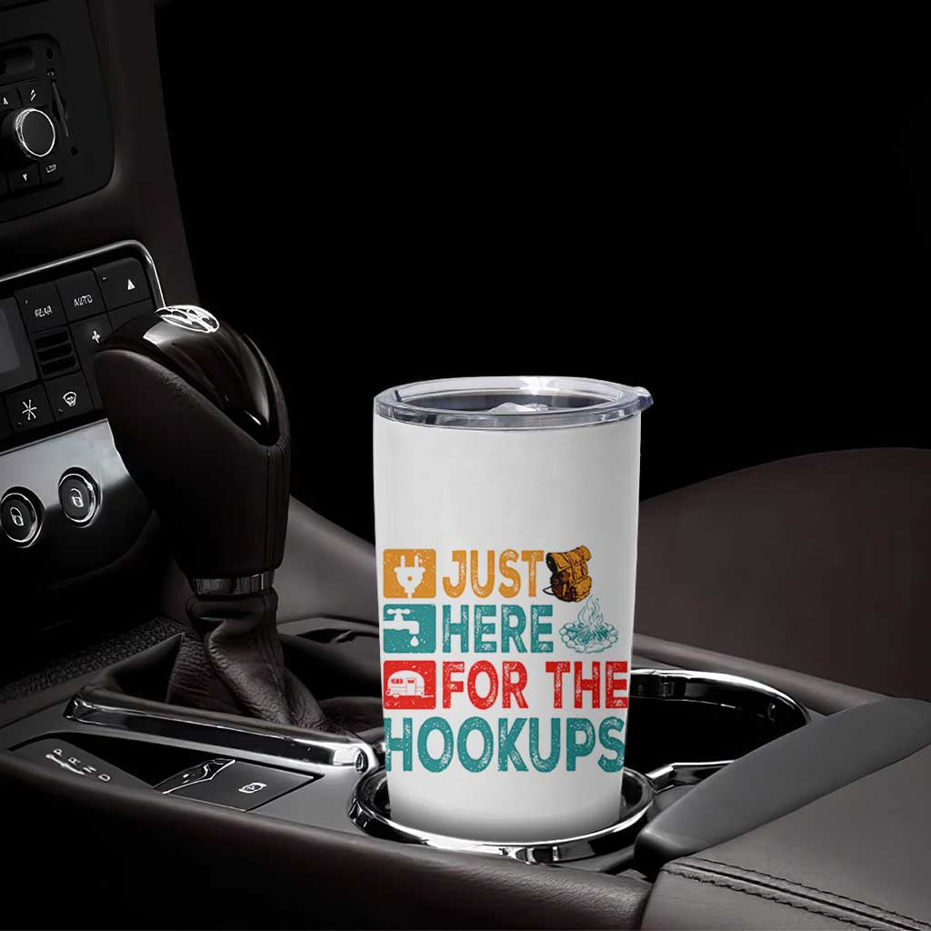 RV Camping Caravan Motorhome Tumbler Cup Just Here For The Hookups - Wonder Print Shop