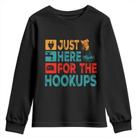 RV Camping Caravan Motorhome Youth Sweatshirt Just Here For The Hookups - Wonder Print Shop