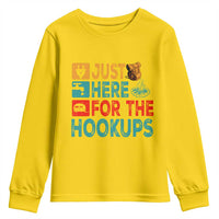 RV Camping Caravan Motorhome Youth Sweatshirt Just Here For The Hookups - Wonder Print Shop
