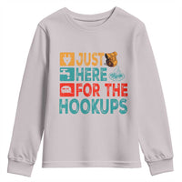 RV Camping Caravan Motorhome Youth Sweatshirt Just Here For The Hookups - Wonder Print Shop