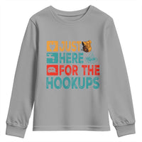 RV Camping Caravan Motorhome Youth Sweatshirt Just Here For The Hookups - Wonder Print Shop