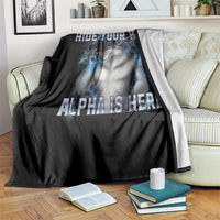 Hide Your Wife The Alpha Is Here Throw Blanket Funny Sarcastic Cringe Werewolf Meme