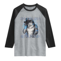 Hide Your Wife The Alpha Is Here Raglan Shirt Funny Sarcastic Cringe Werewolf Meme
