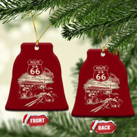 Route Highway 66 100 Year Centennial Motorcycle Americana Road Sign Ceramic Ornament