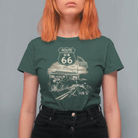 Route Highway 66 100 Year Centennial Motorcycle Americana Road Sign T Shirt For Women