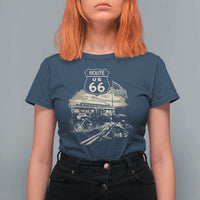 Route Highway 66 100 Year Centennial Motorcycle Americana Road Sign T Shirt For Women