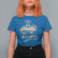 Route Highway 66 100 Year Centennial Motorcycle Americana Road Sign T Shirt For Women