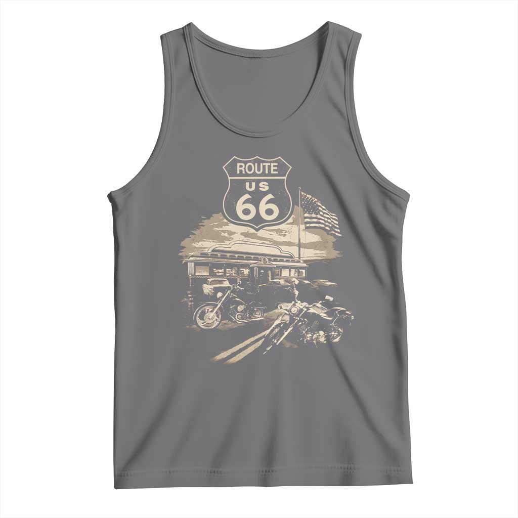 Route Highway 66 100 Year Centennial Motorcycle Americana Road Sign Tank Top