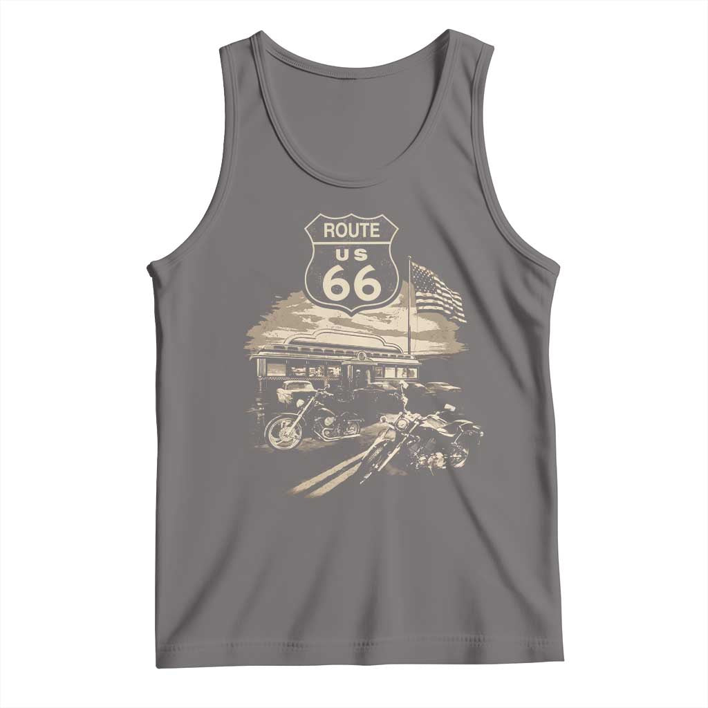 Route Highway 66 100 Year Centennial Motorcycle Americana Road Sign Tank Top
