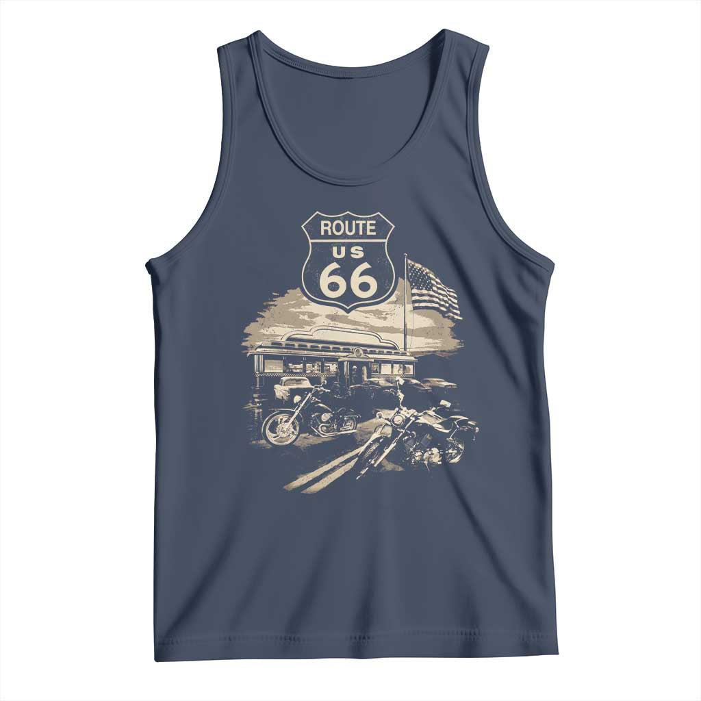 Route Highway 66 100 Year Centennial Motorcycle Americana Road Sign Tank Top