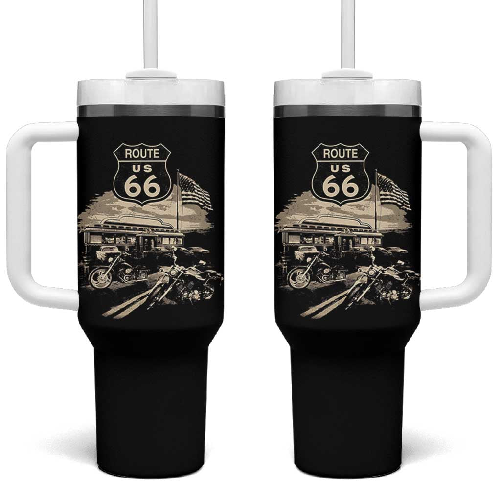 Route Highway 66 100 Year Centennial Motorcycle Americana Road Sign Tumbler With Handle