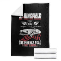 Springfield Missouri US Highway 66 Centennial Keepsake Throw Blanket Vintage 1950 Classic American Car Convertible