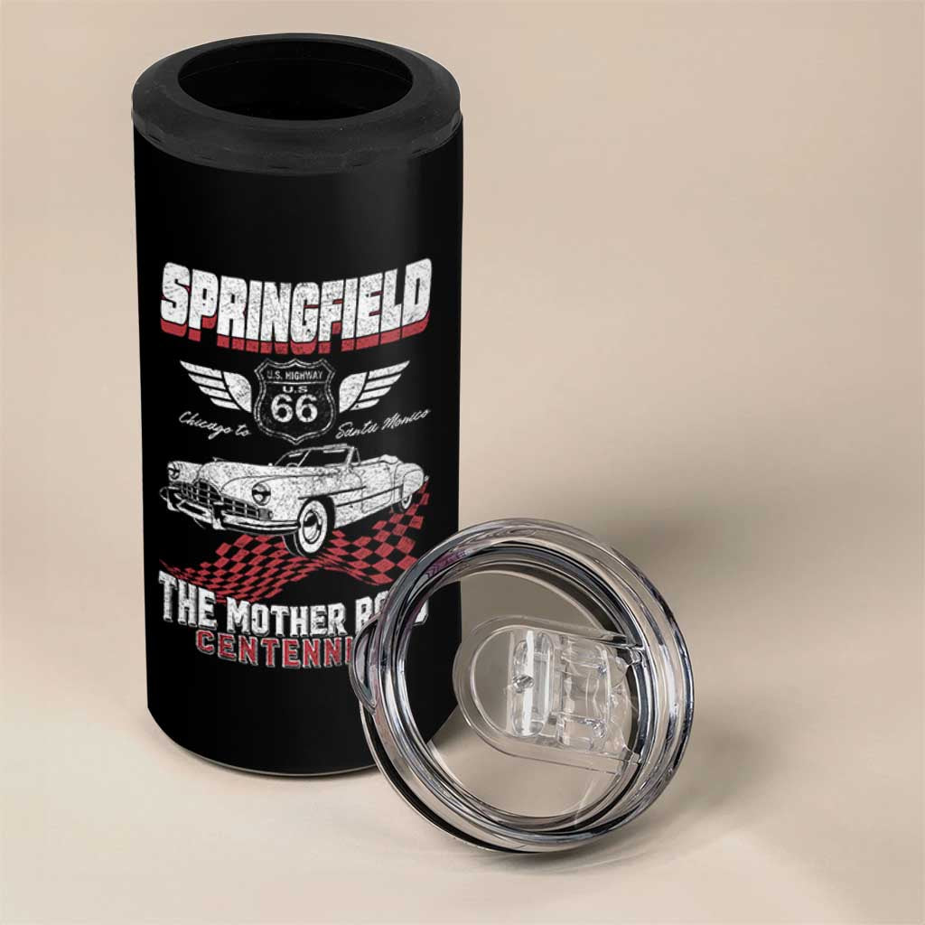 Springfield Missouri US Highway 66 Centennial Keepsake 4 in 1 Can Cooler Tumbler Vintage 1950 Classic American Car Convertible