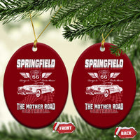 Springfield Missouri US Highway 66 Centennial Keepsake Ceramic Ornament Vintage 1950 Classic American Car Convertible