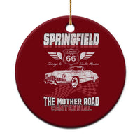 Springfield Missouri US Highway 66 Centennial Keepsake Ceramic Ornament Vintage 1950 Classic American Car Convertible