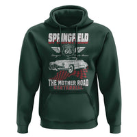 Springfield Missouri US Highway 66 Centennial Keepsake Hoodie Vintage 1950 Classic American Car Convertible