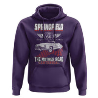 Springfield Missouri US Highway 66 Centennial Keepsake Hoodie Vintage 1950 Classic American Car Convertible