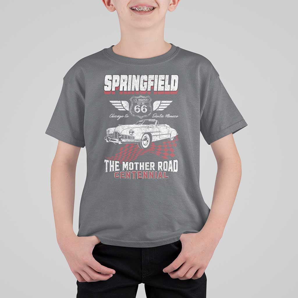 Springfield Missouri US Highway 66 Centennial Keepsake T Shirt For Kid Vintage 1950 Classic American Car Convertible