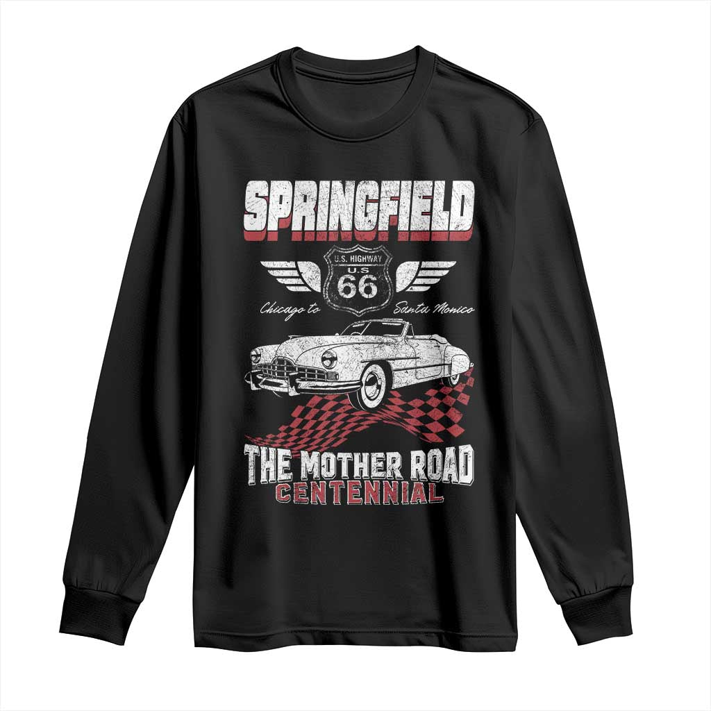 Springfield Missouri US Highway 66 Centennial Keepsake Long Sleeve Shirt Vintage 1950 Classic American Car Convertible