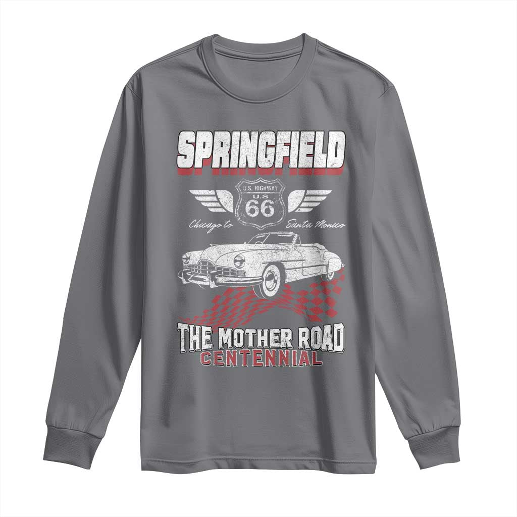 Springfield Missouri US Highway 66 Centennial Keepsake Long Sleeve Shirt Vintage 1950 Classic American Car Convertible